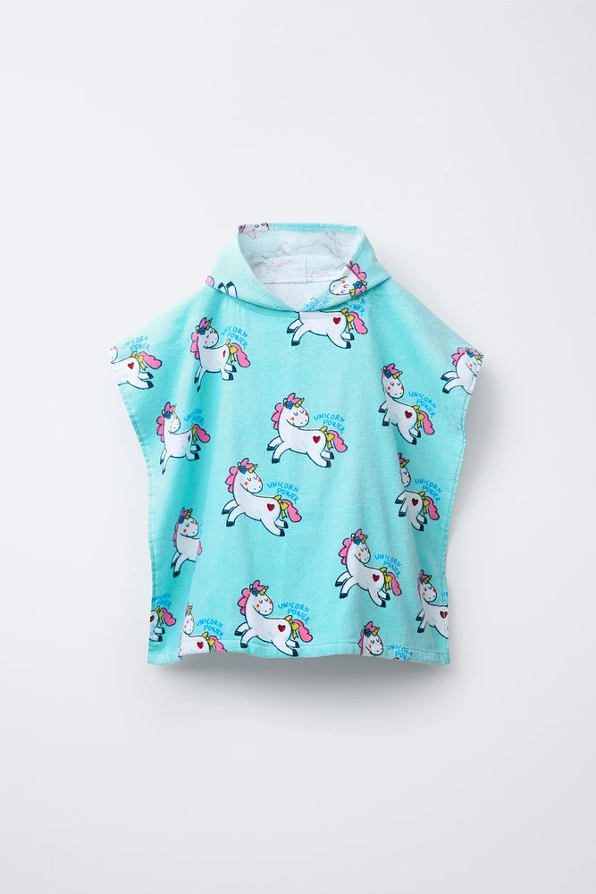 PONCHO SERVIETTE LICORNES