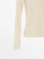 T-shirt manches longues effet froissé