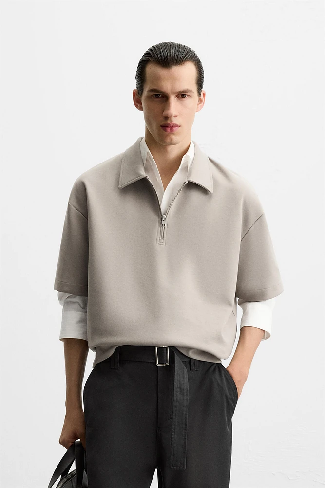 TECHNICAL ZIP POLO SHIRT