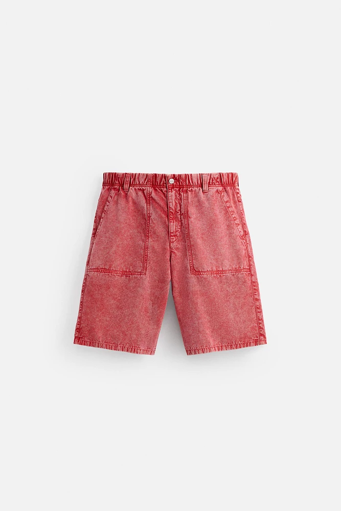 WASHED RELAXED FIT BERMUDA SHORTS