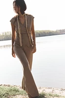 TEXTURED WIDE LEG PANTS