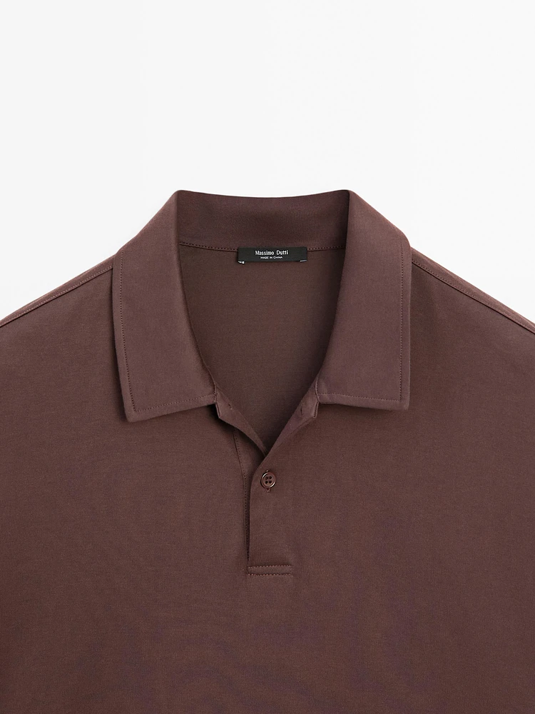 Polo slim en coton mélangé