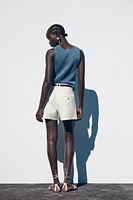PLEATED SHORTS WITH BELT
