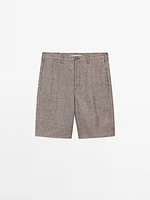100% linen Bermuda shorts