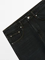 Regular fit overdyed cotton jeans