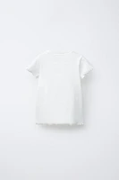 T-SHIRT CÔTELÉ BRODÉ