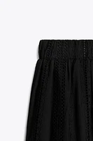 JUPE MIDI BRODERIES PERFORÉES
