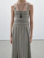 Robe midi ample à rayures