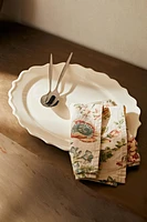 EARTHENWARE SERVING DISH WITH RAISED-DESIGN EDGE