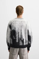 BRUSHED TEXTURE JACQUARD SWEATER