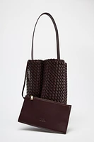 WOVEN EFFECT BUCKET BAG