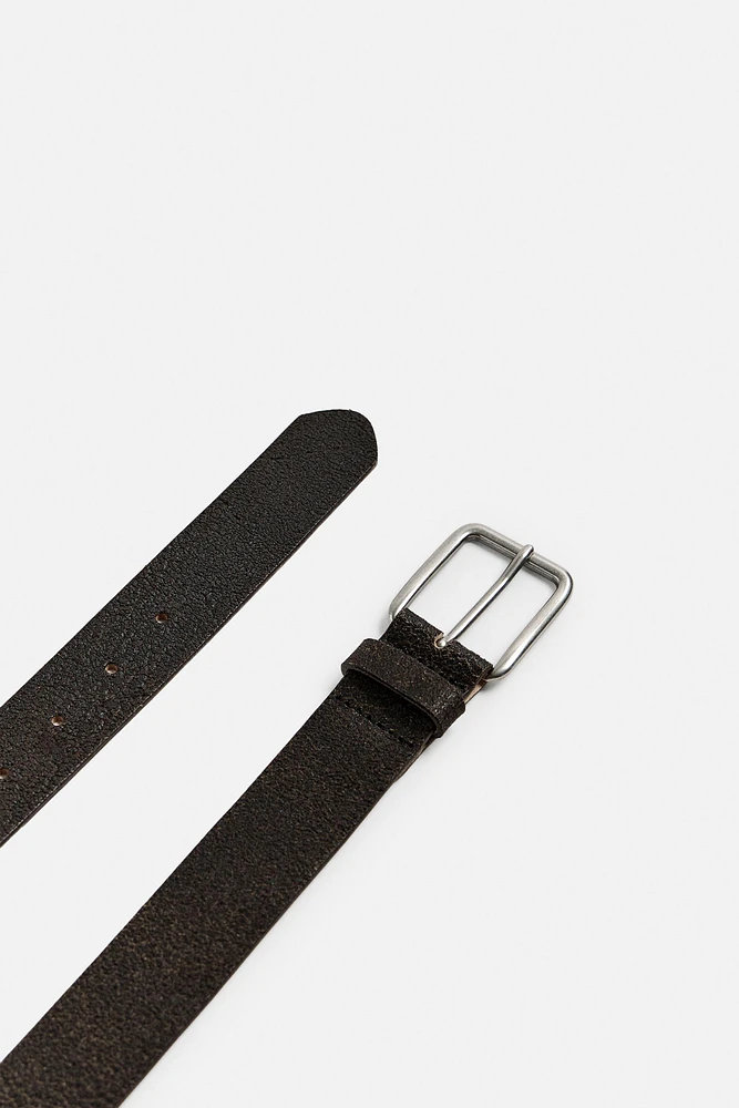 CEINTURE EN CUIR CRAQUELÉ