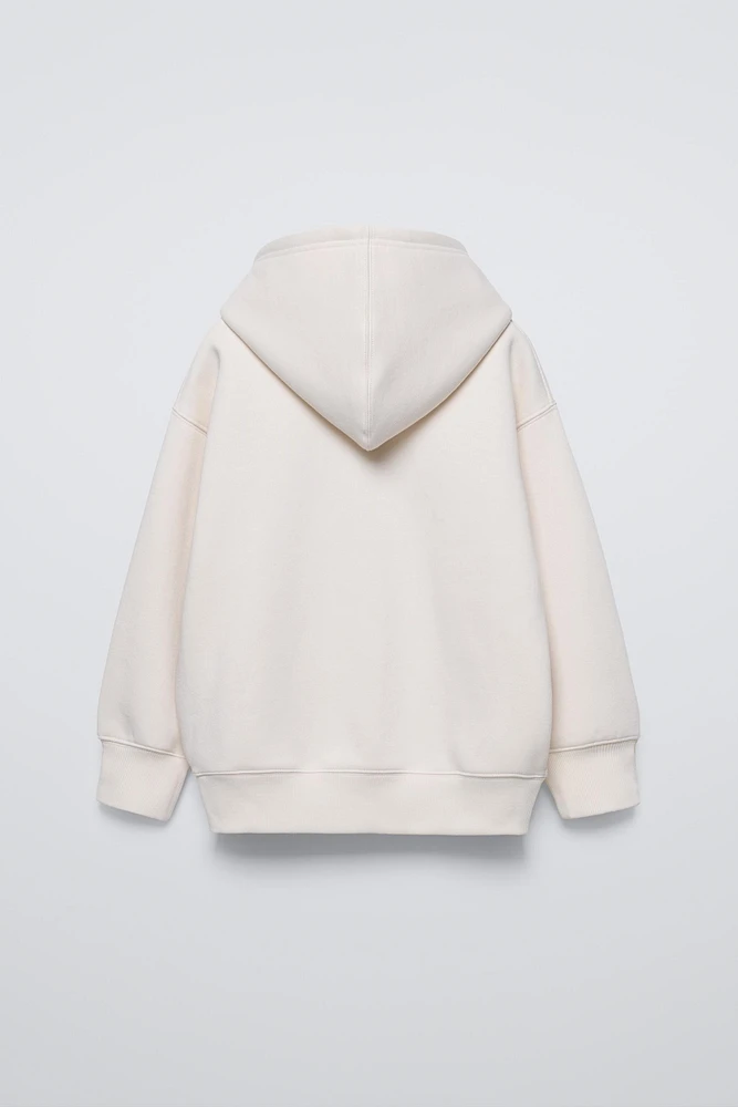 TERRYCLOTH TEXT HOODED SWEATSHIRT