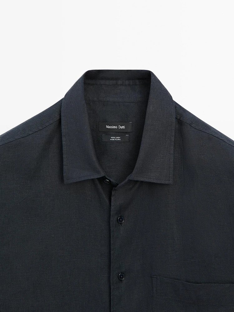 100% linen short sleeve shirt