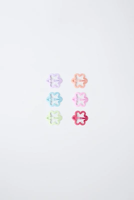 PACK OF SIX FLOWER-SHAPED CLIPS