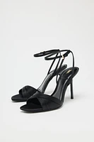 SATIN HEELED SANDALS