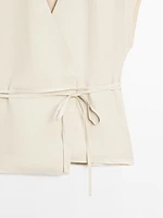 100% linen crossover waistcoat