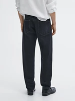 Regular fit overdyed cotton jeans