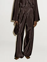 Flowing satin corset belt trousers - Limited Edition
