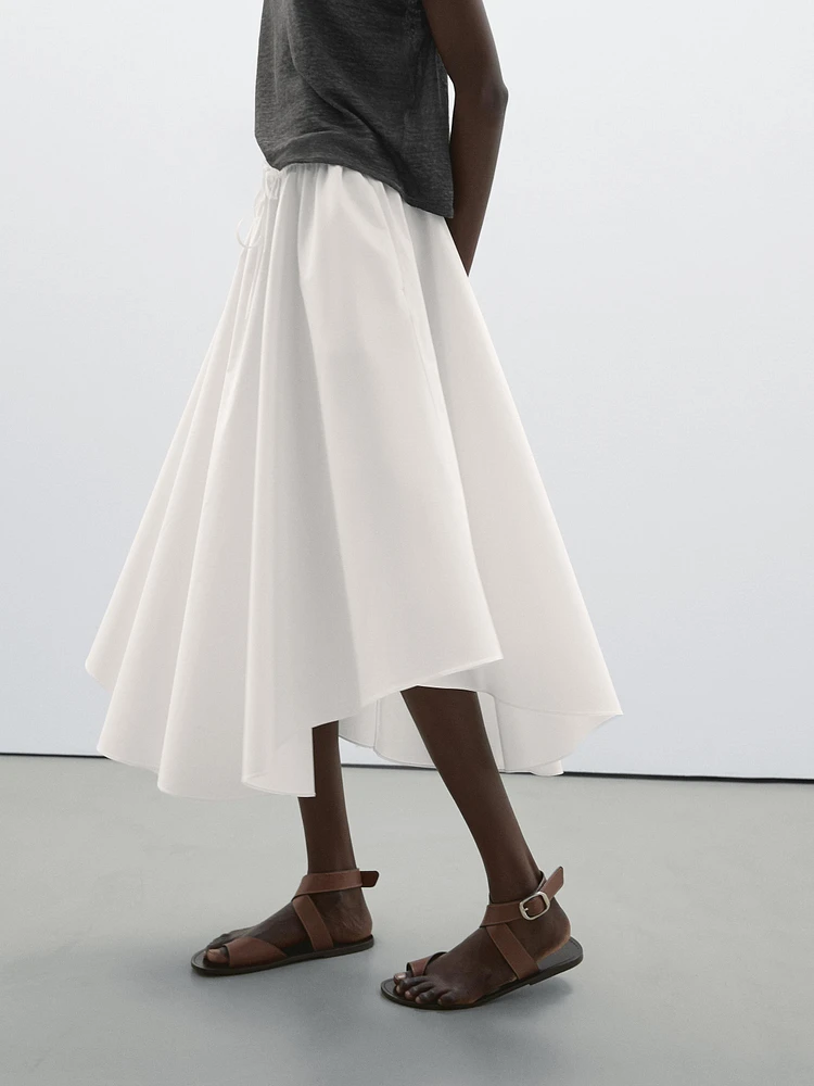 Jupe midi asymétrique fluide