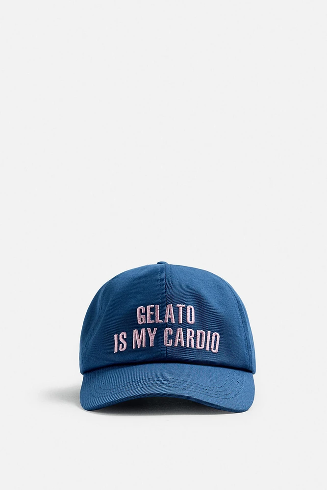 EMBROIDERED TEXT CAP