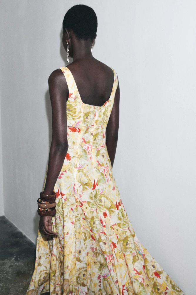ZW COLLECTION LINEN PRINT DRESS