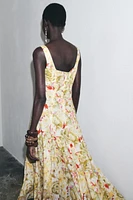 ZW COLLECTION LINEN PRINT DRESS
