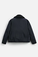 CONTRAST COLLAR PUFFER JACKET