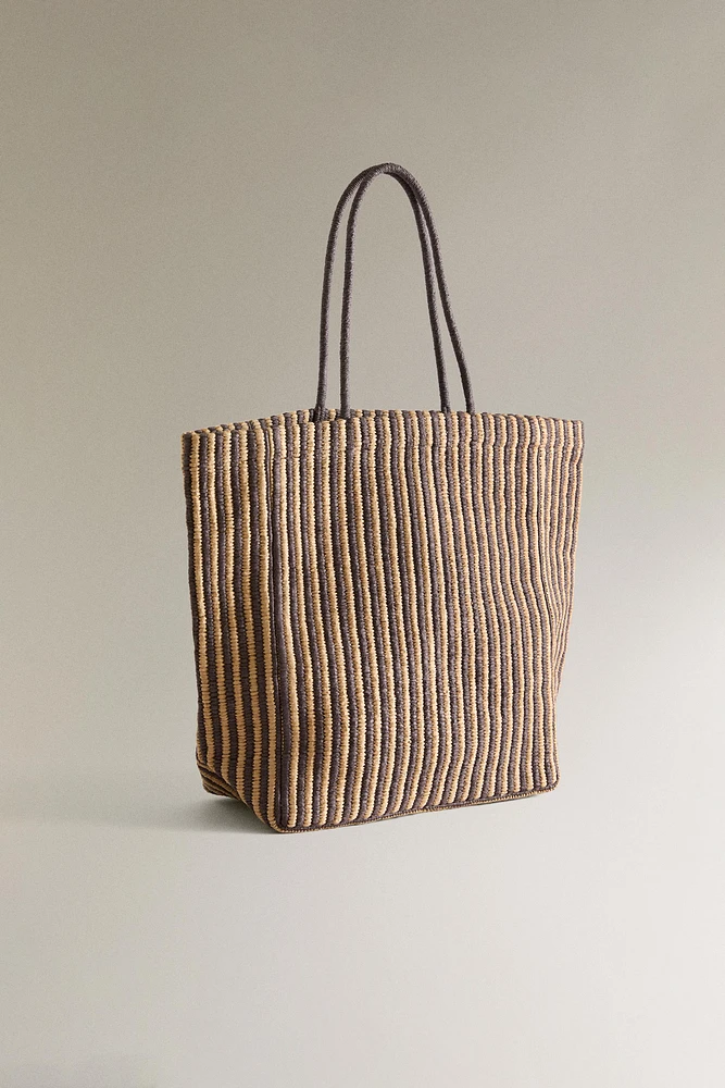STRIPED SHOPPER BAG