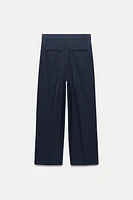 PINSTRIPE PLEATED PANTS