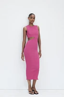LONG TEXTURED CUT OUT DRESS