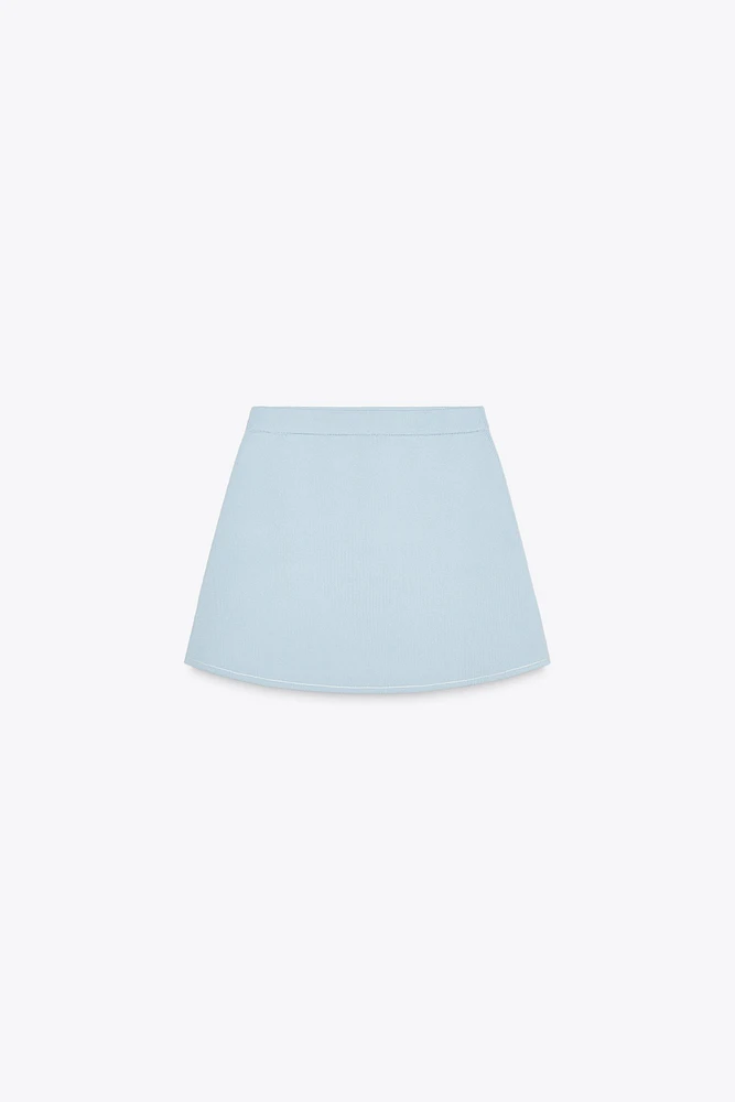 PIPED KNIT MINI SKIRT