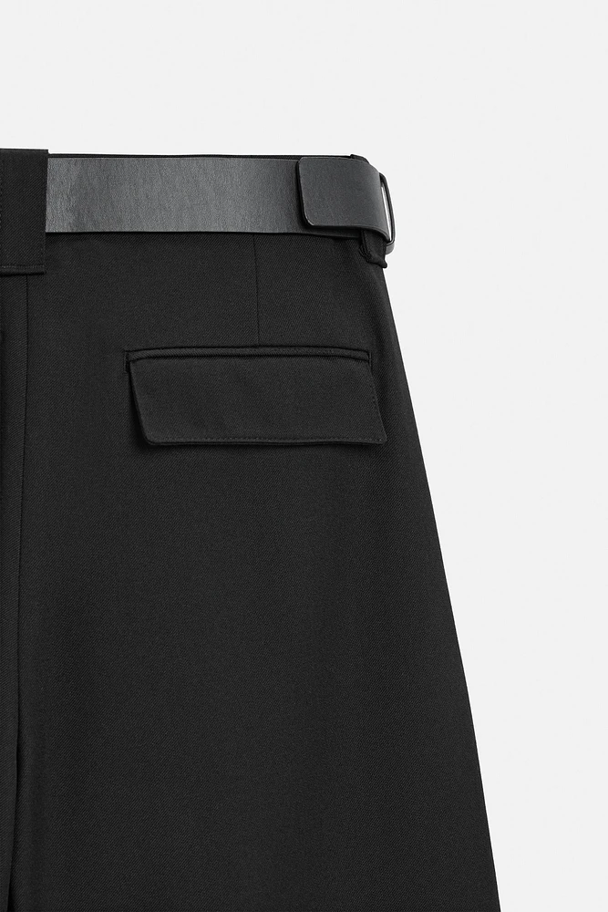 PLEATED PANTS WITH BELT