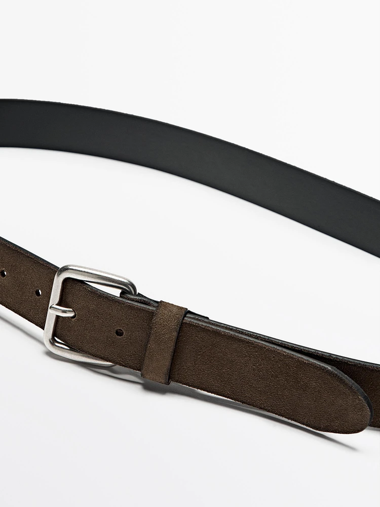 Shaded split suede leather belt