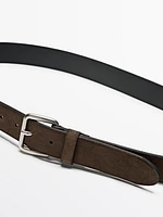 Shaded split suede leather belt