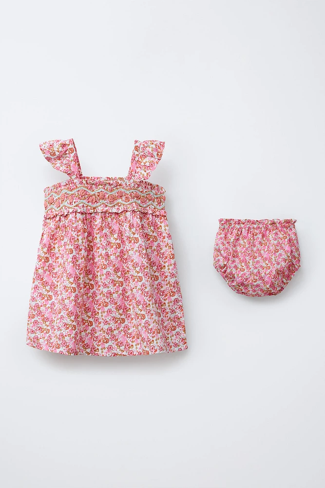 FLORAL DRESS AND BLOOMERS