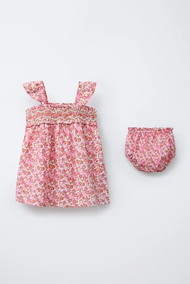 FLORAL DRESS AND BLOOMERS