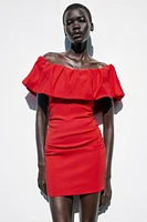 ROBE COURTE À VOLANT