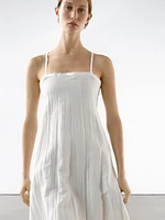 Robe midi double tissu texturé