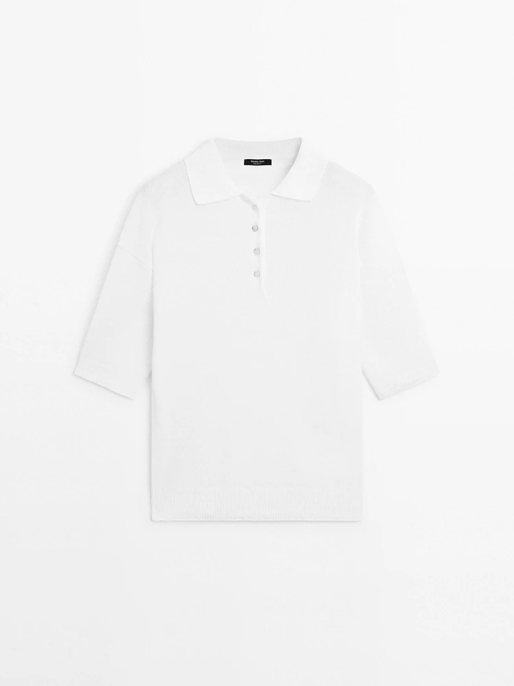 Pull en maille oversize à col polo