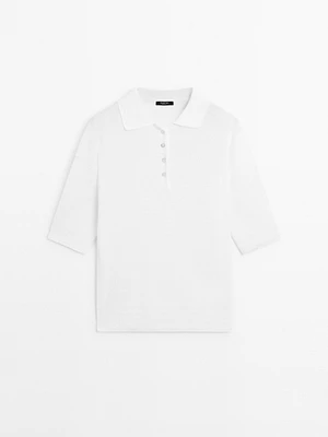 Pull en maille oversize à col polo