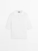 Pull en maille oversize à col polo