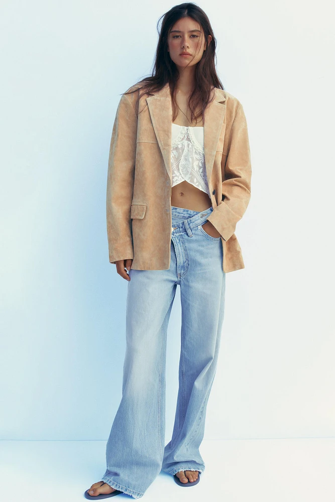 VESTE EN CUIR DAIM 100 %