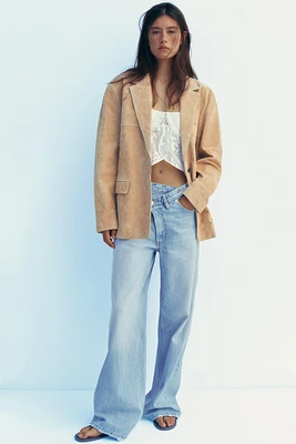 VESTE EN CUIR DAIM 100 %