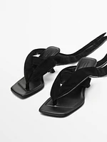 Sandales à talon nouées en daim - Limited Edition