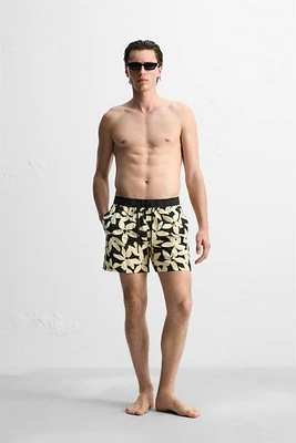 SHORT DE BAIN LONG À IMPRIMÉ FLORAL