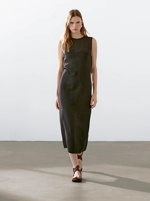 Robe midi avec coutures marquées