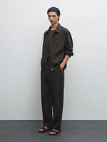 Blouson pied-de-poule 100 % lin
