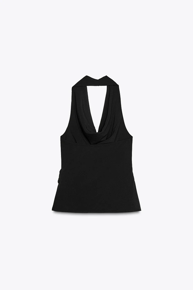 DRAPED BUCKLE TOP