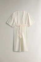 COTTON LACE ROBE WITH SEAMS